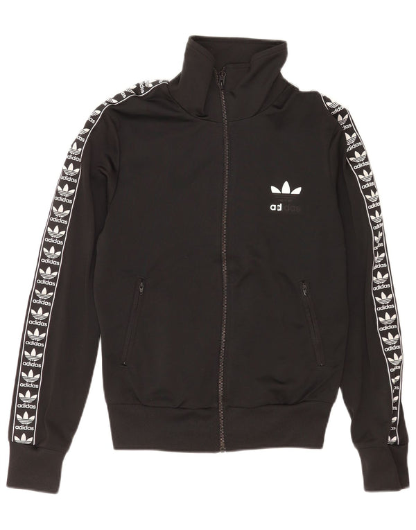 Adidas Damen Graphic Trainingsanzug Top Jacke UK 10 Small Schwarz Sport