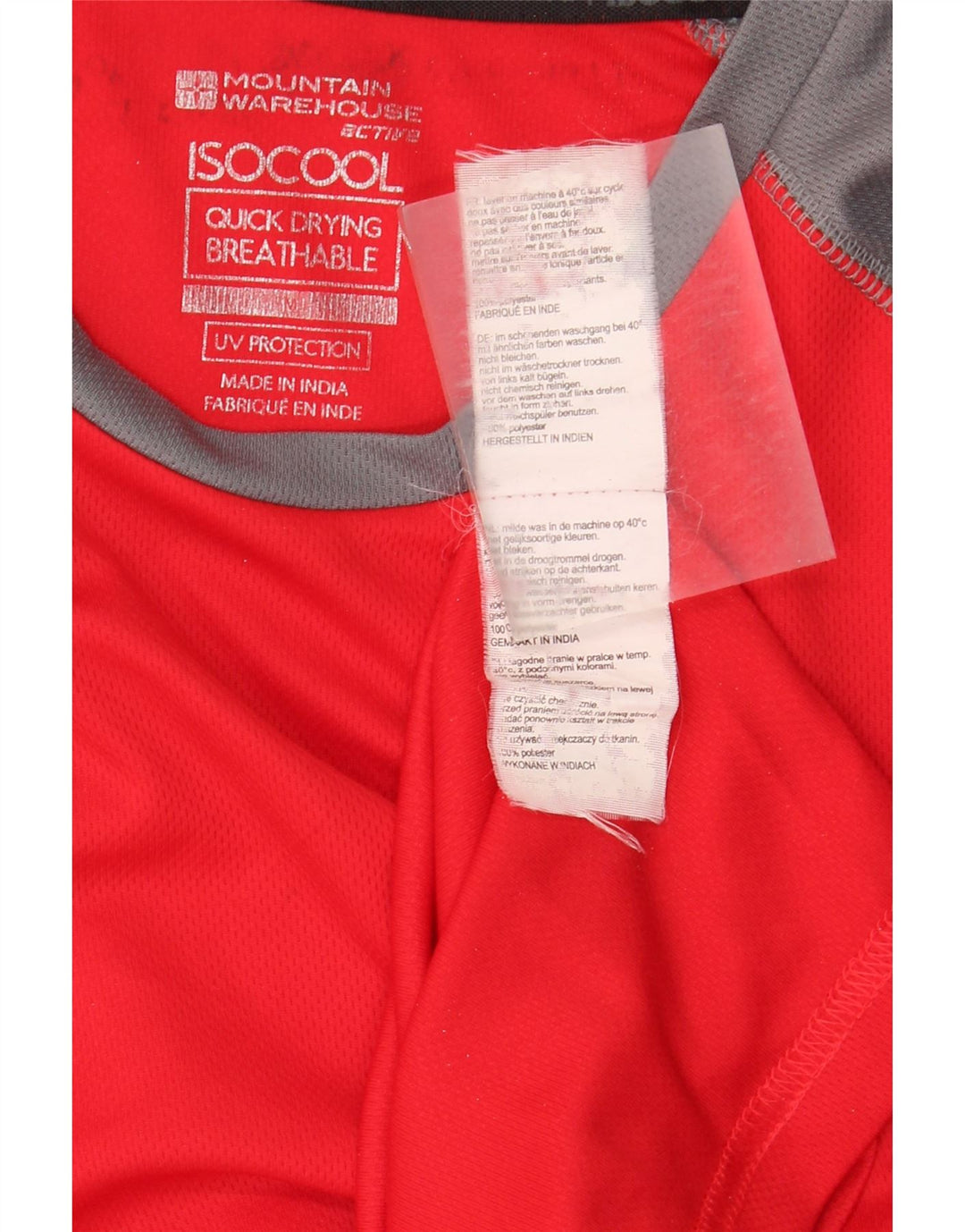 Mountain Warehouse Herren IsoCool T-Shirt-Oberteil Mittelroter Farbblock
