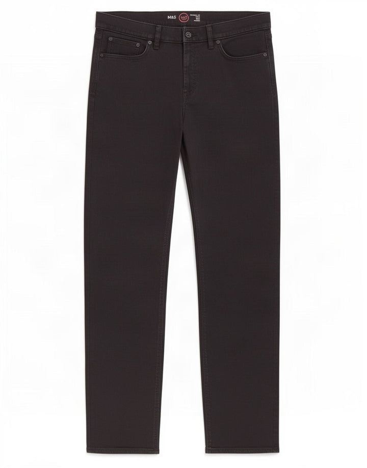 Marks & Spencer Herren Straight Jeans W36 L33 Schwarze Baumwolle