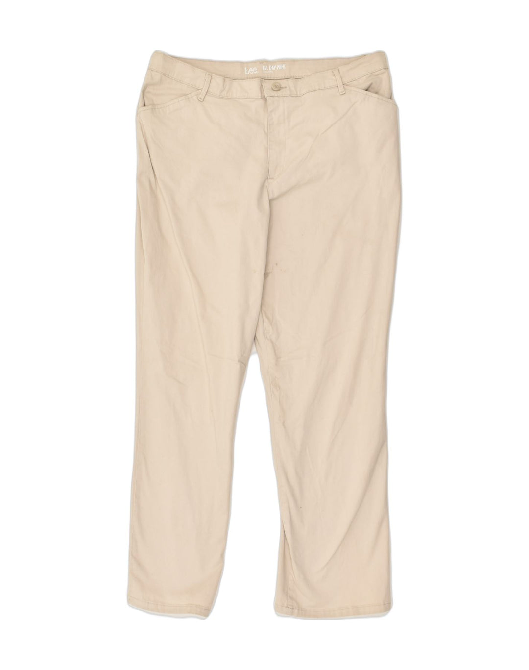 LEE Womens Straight Casual Trousers US 18 2XL W36 L30  Beige Cotton | Vintage Lee | Thrift | Second-Hand Lee | Used Clothing | Messina Hembry 