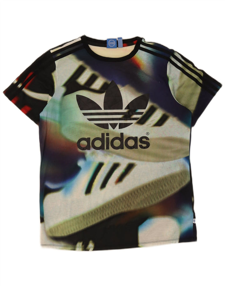 Adidas Damen Graphic T-Shirt Top UK 8 Small Mehrfarbiges Polyester