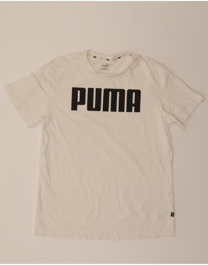 PUMA Mens Graphic T-Shirt Top XL White Cotton Vintage Puma and Second-Hand Puma from Messina Hembry 