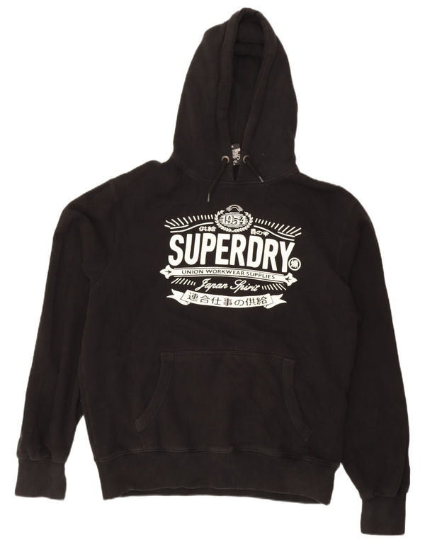 Superdry Mens Graphic Hoodie Jumper 3XL Black Cotton