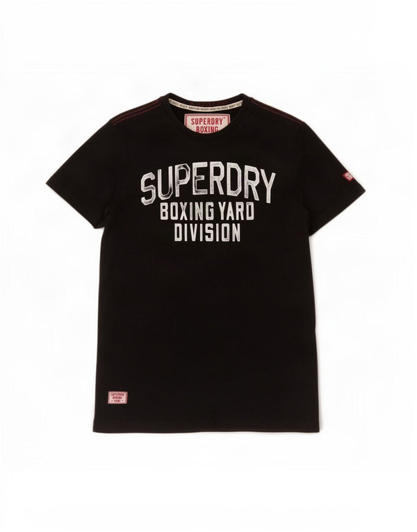 Superdry Herren-T-Shirt mit Grafik, Größe L, aus schwarzer Baumwolle