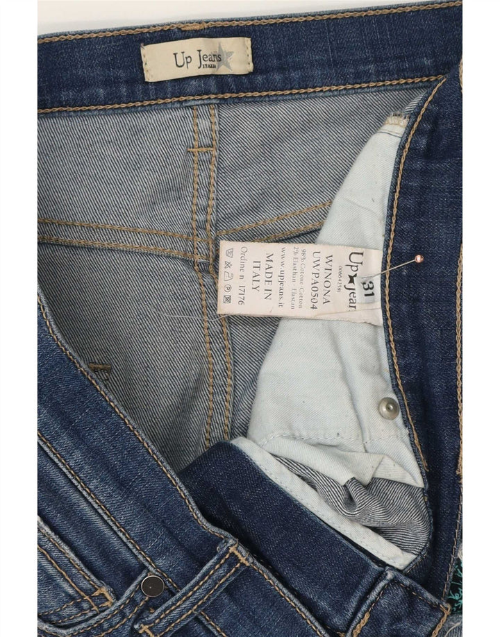 Vintage Damen Distressed Slim Jeans W31 L28 Blaue Baumwolle