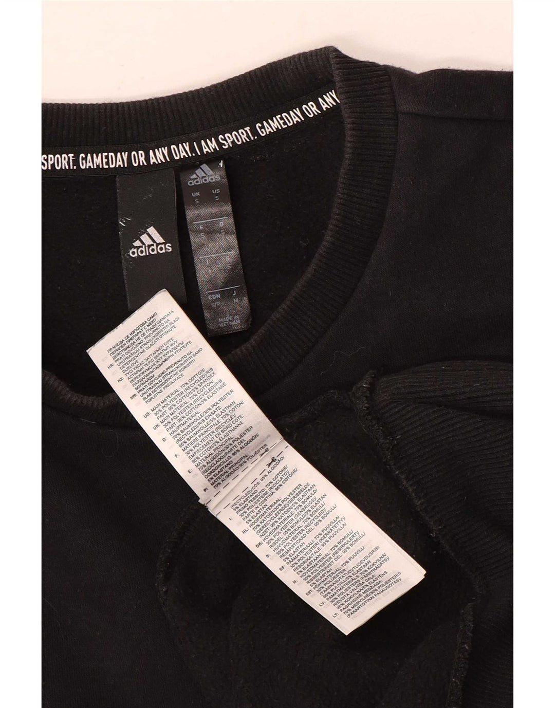 Adidas Herren Sweatshirt Pullover Small Schwarz Baumwolle