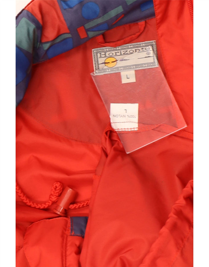 Vintage Herren-Regenjacke mit Kapuze, UK 40, groß, mehrfarbig, geometrisch