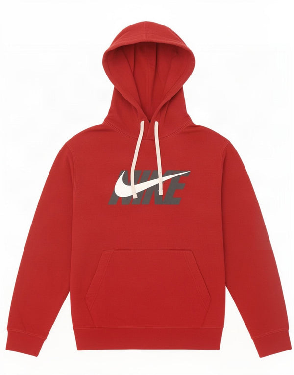 Nike Mens Graphic Hoodie Jumper Medium Red Cotton