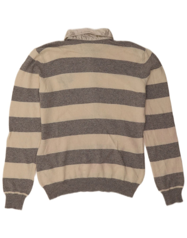 Murphy & Nye Damen-Pullover mit Polokragen, Gr. 14, Größe L, grau gestreift