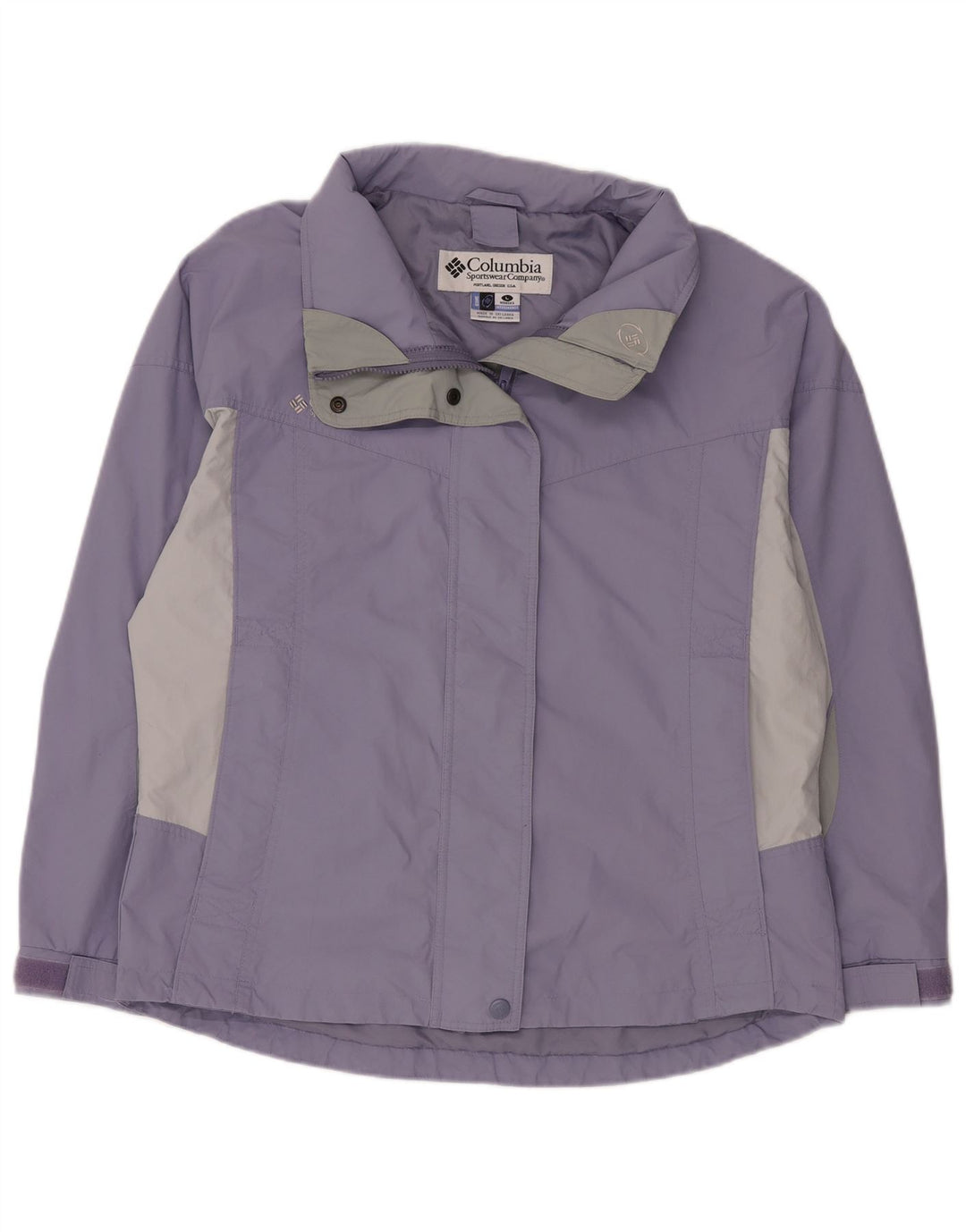 COLUMBIA Damen Interchange Regenjacke UK 16 Large Lila Farbblock