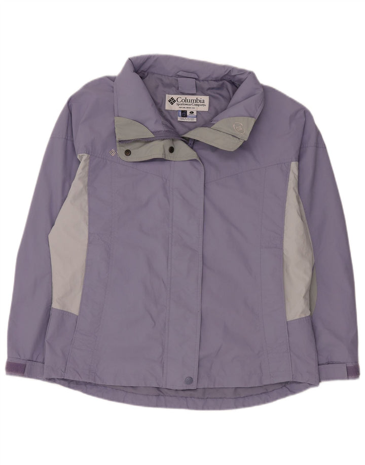 COLUMBIA Damen Interchange Regenjacke UK 16 Large Lila Farbblock