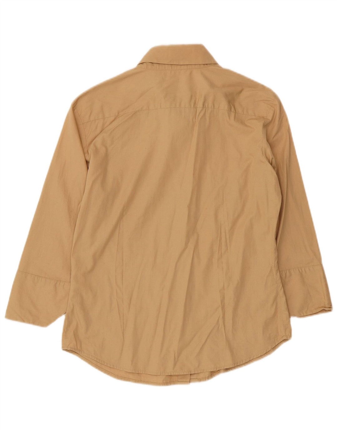 Benetton Damen-Hemd mit 3/4-Ärmeln, UK-Größe 10, Größe S, Beige, Baumwolle