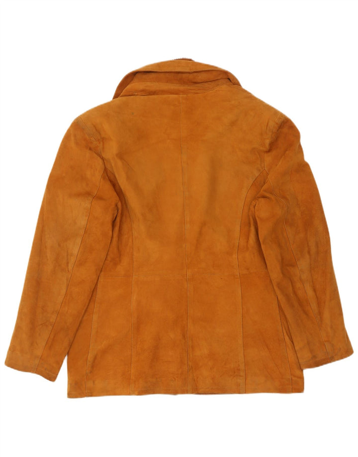 Alta Moda Damen Blazerjacke aus Wildleder mit 4 Knöpfen IT 48 XL Beige Leder