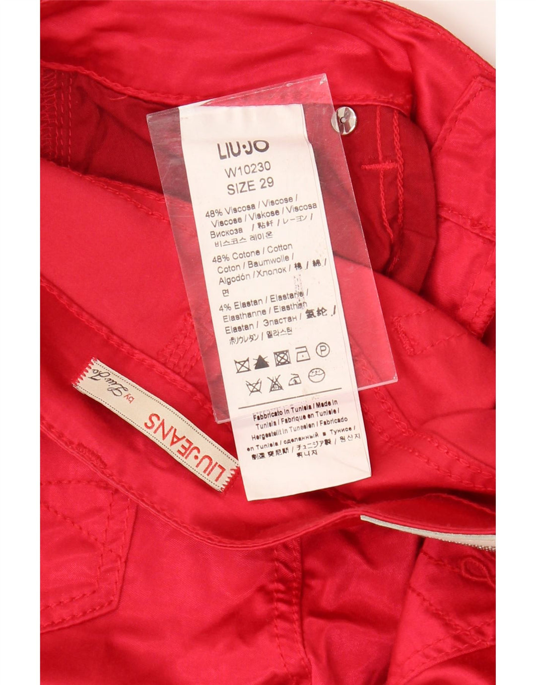 LIU JO Damen Slim Freizeithose W29 L30 Rote Viskose