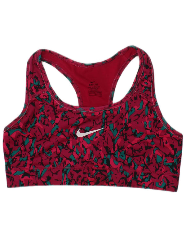 Nike Damen Dri Fit Graphic Sport-BH-Oberteil, klein, rosa, geblümt, Sport