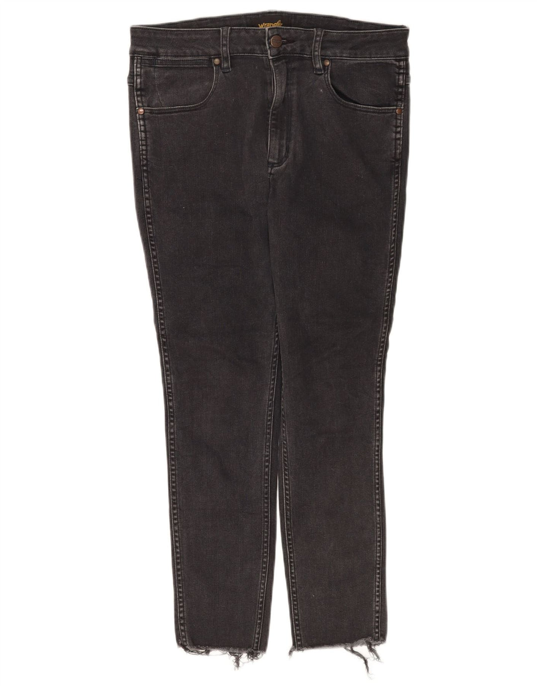 Wrangler Damen-Crop-Jeans, W32, L25, schwarze Baumwolle