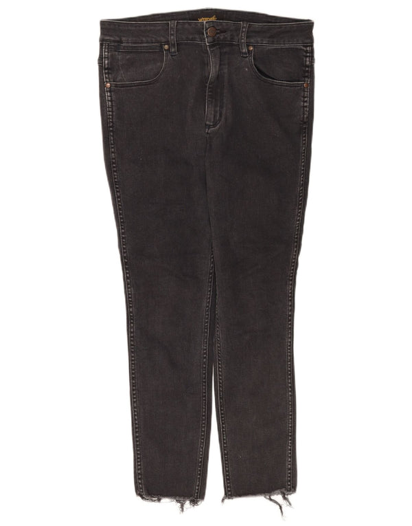 Wrangler Damen-Crop-Jeans, W32, L25, schwarze Baumwolle
