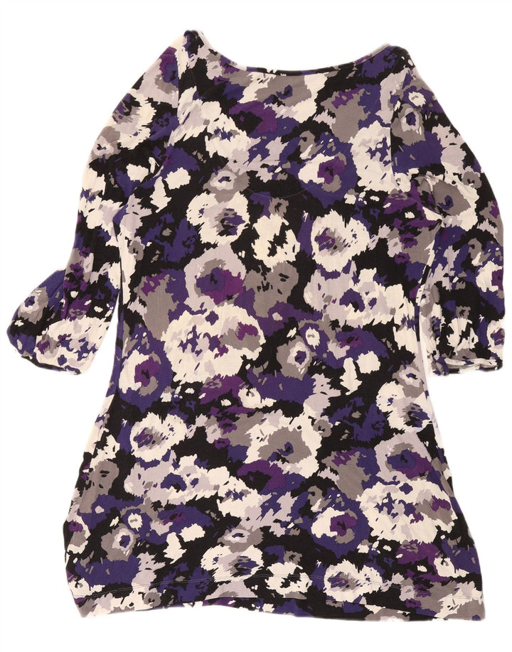 Marks & Spencer Damen-Basic-Kleid mit 3/4-Ärmeln, Größe L, Lila, Tarnung