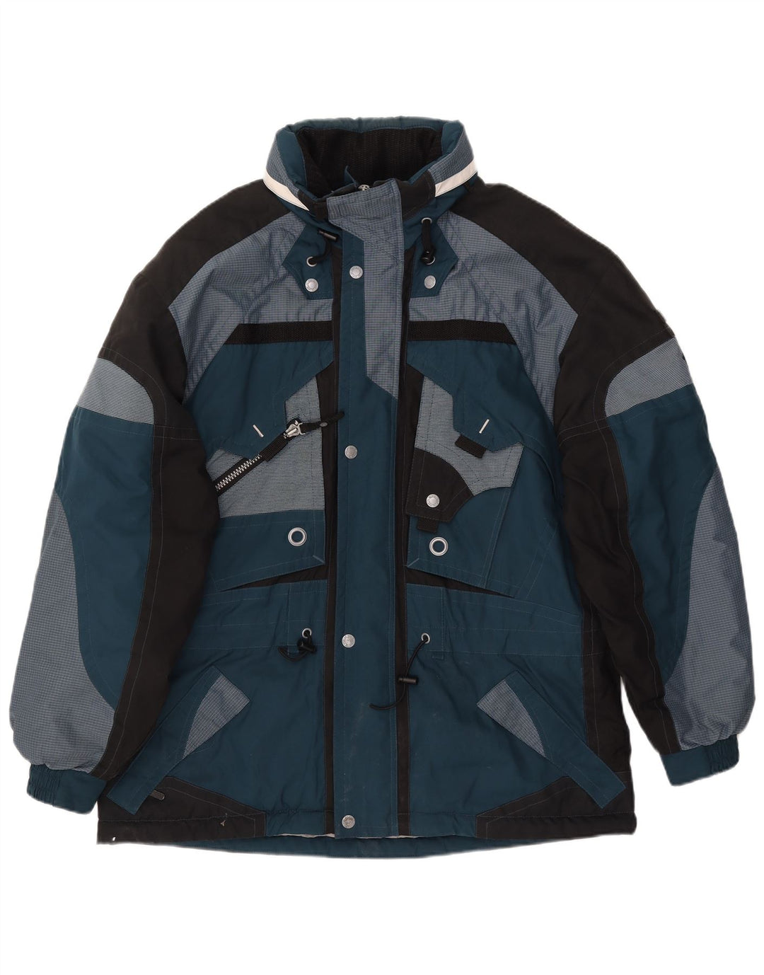 C&A Herren-Windbreakerjacke mit Reißverschluss, UK 44 2XL, Blau, Farbblock-Polyester, Winter