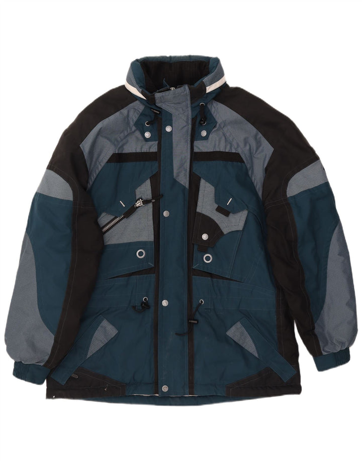 C&A Herren-Windbreakerjacke mit Reißverschluss, UK 44 2XL, Blau, Farbblock-Polyester, Winter