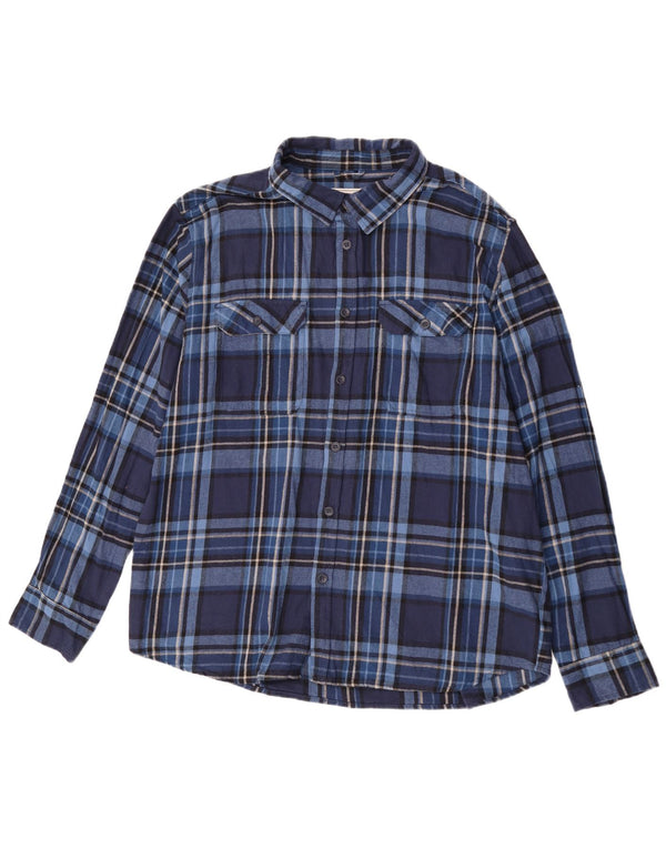 Mountain Warehouse Herren-Flanellhemd 3XL aus blau karierter Baumwolle
