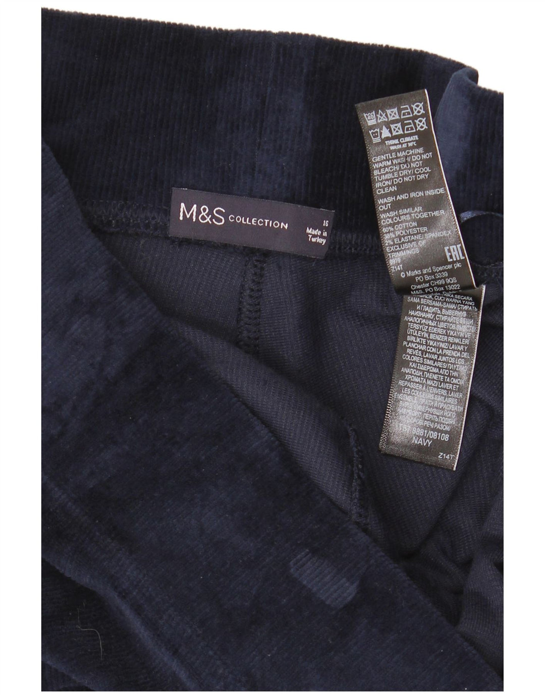 Marks & Spencer Damen Leggings UK 16 Large Marineblau Baumwolle
