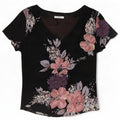 Marks & Spencer Damen-Blusenoberteil, UK-Größe 46, Größe L, schwarz, geblümt, Polyester