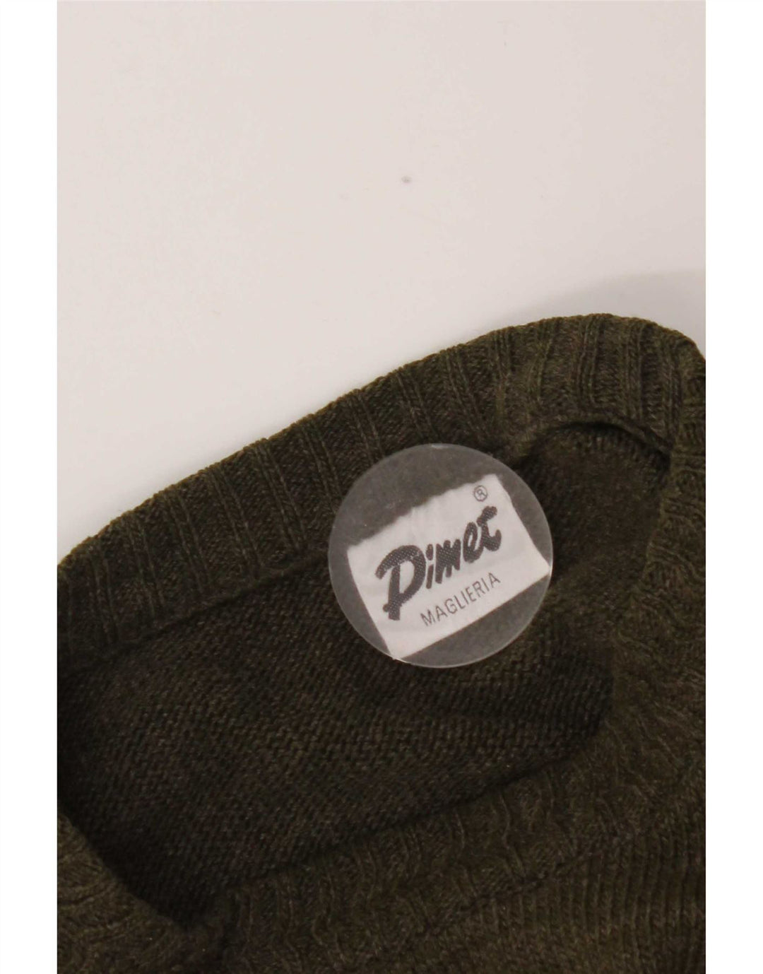 Vintage Herren Rundhalspullover Pullover Medium Khaki Argyle/Diamant