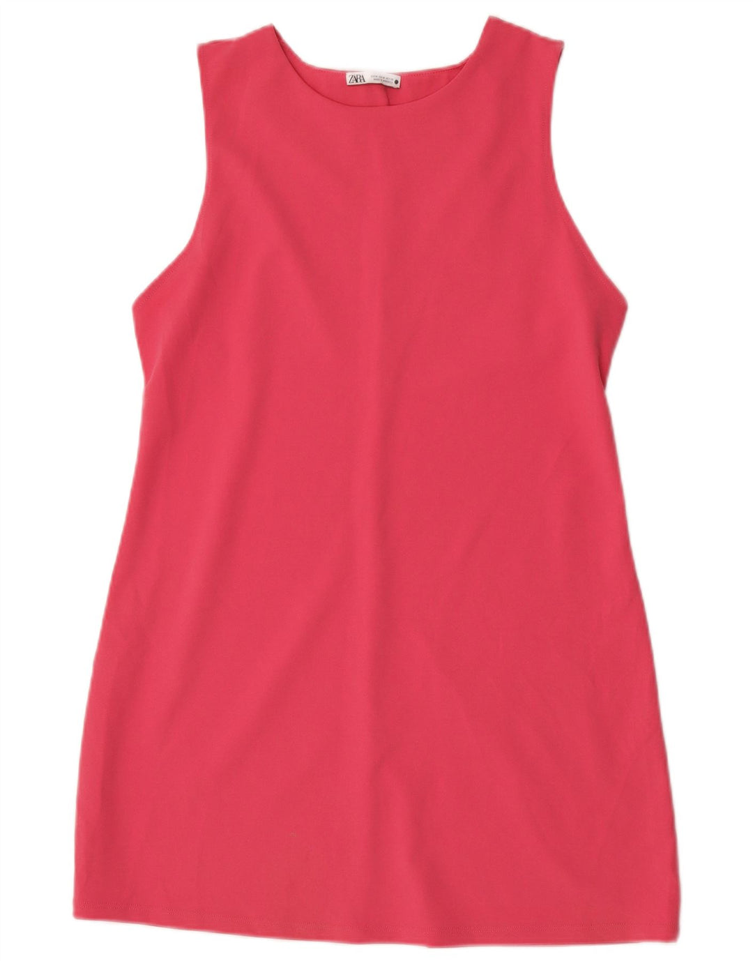 Zara Damen Ärmelloses Etuikleid UK 12 Mittelrosa Polyester