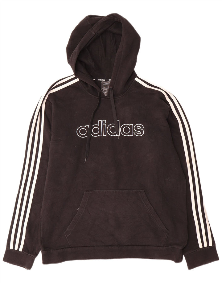 Adidas Herren Graphic Hoodie Pullover Mittelschwarze Baumwolle