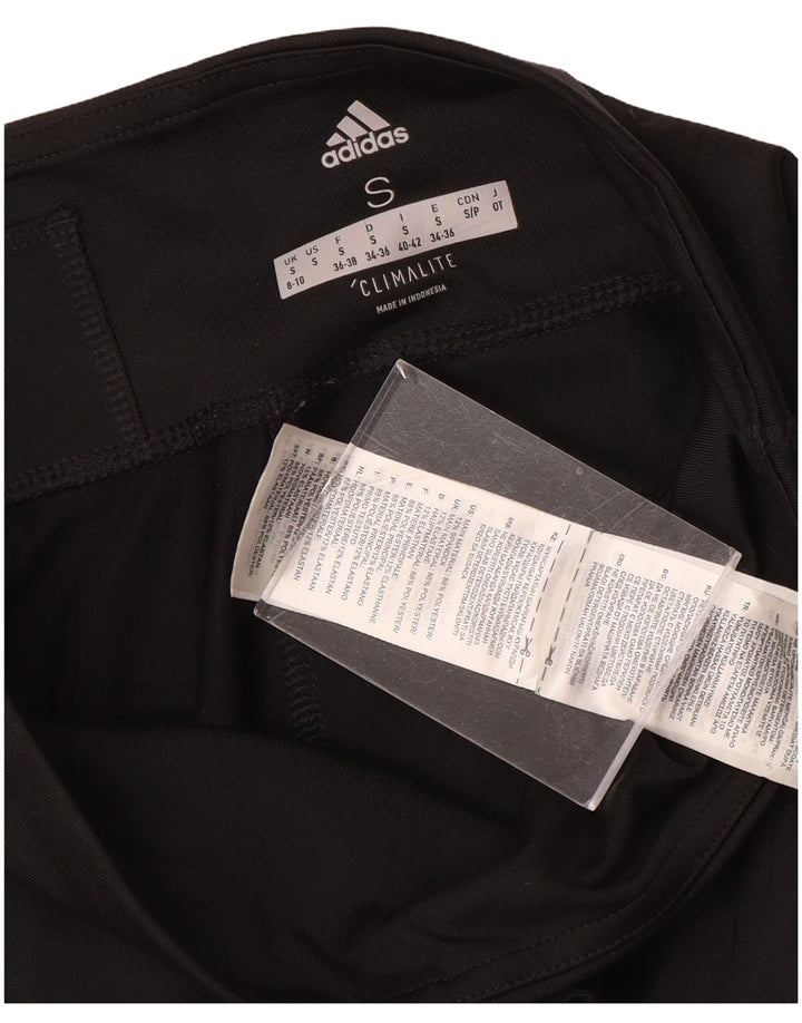 ADIDAS Damen Climalite Graphic Capri Leggings UK 8/10 Small Schwarz