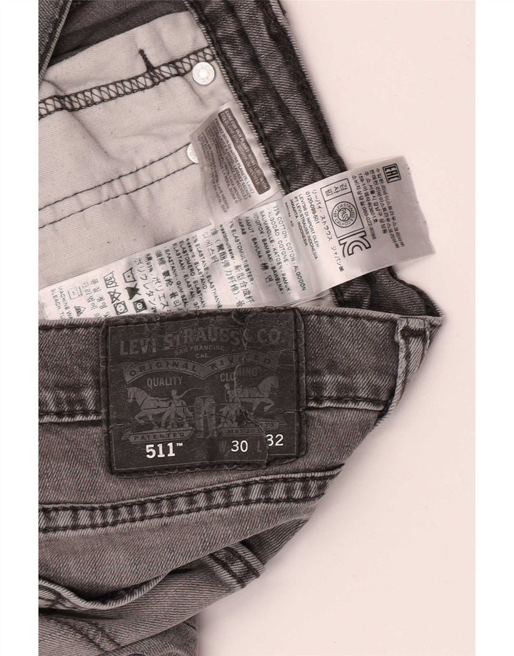 Levi's Herren Slim Jeans W30 L30 Graue Baumwolle