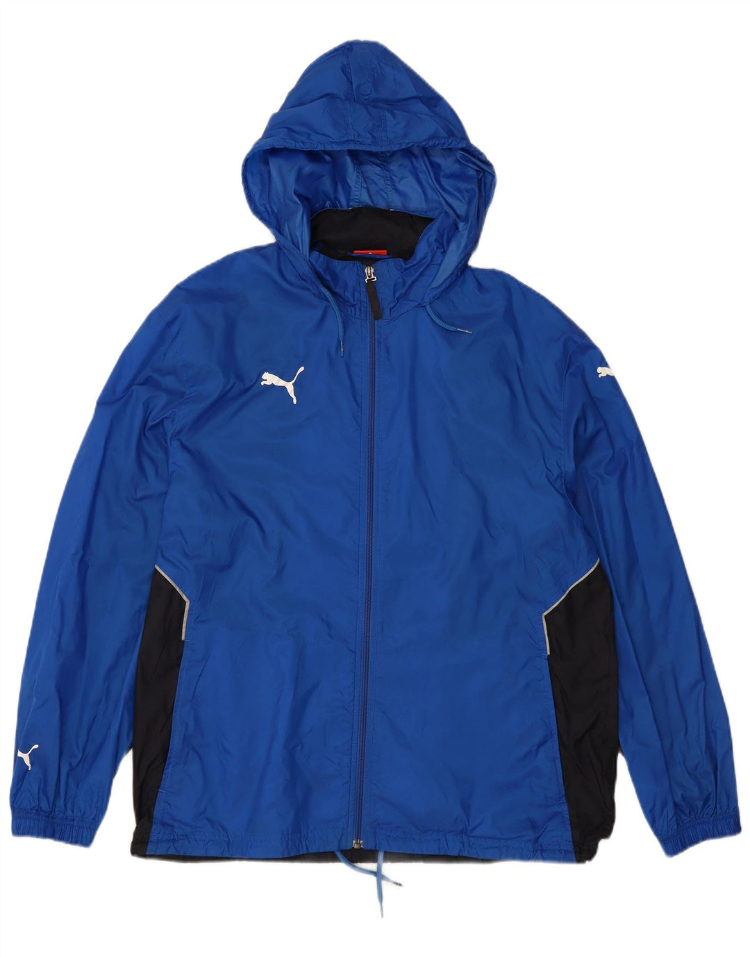 PUMA Herren-Regenjacke mit Kapuze, UK 38, mittelblau, Farbblock