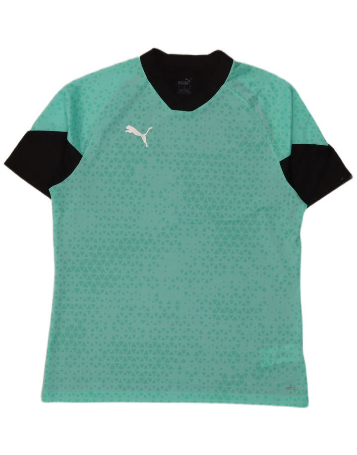 Puma Herren T-Shirt Top Large Türkis Geometrisch Polyester