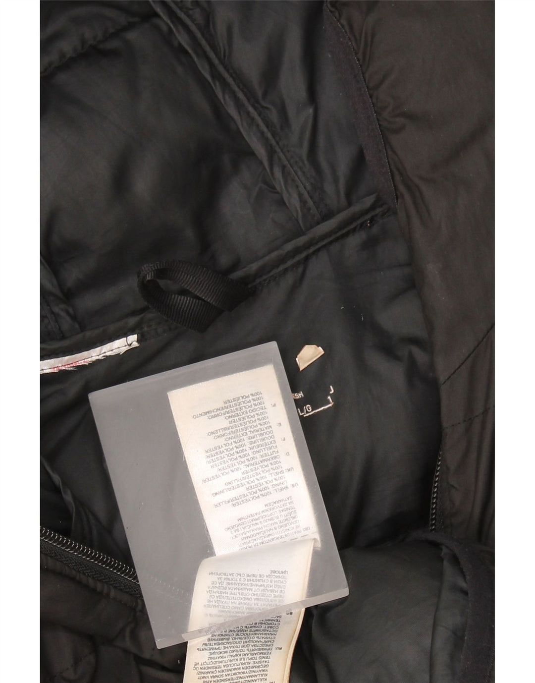 ADIDAS Wattierte Damenjacke mit Kapuze, UK 16, Größe L, Schwarz, Colourblock-Polyester