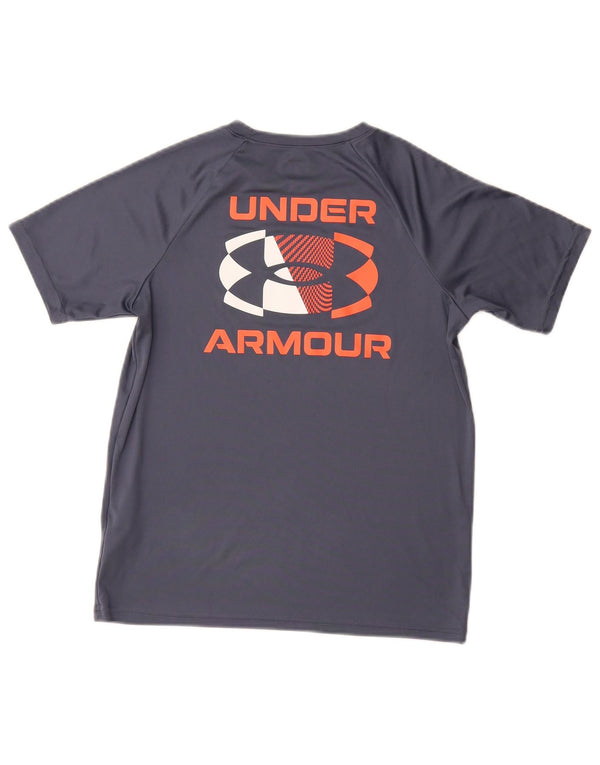 UNDER ARMOUR Jungen lockeres Grafik-T-Shirt-Oberteil 9–10 Jahre Mittelgrau