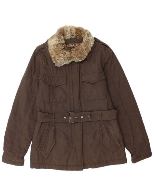 Woolrich Damen Militär-Daunenweste UK 12 Mittelbraun