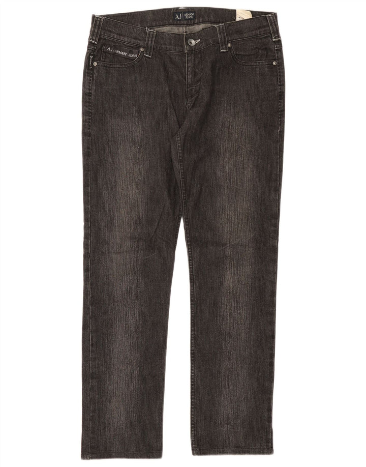 Armani Damen Straight Jeans W29 L28 Grau