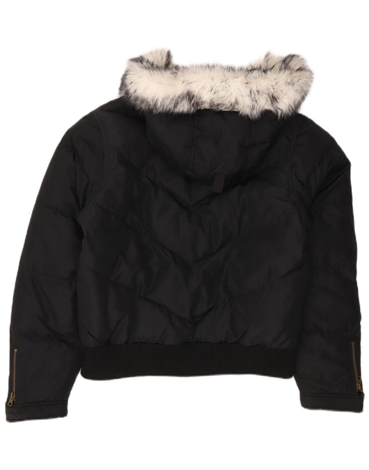 BRUGI Wattierte Damenjacke mit Kapuze, UK 14, Größe L, Schwarz, Polyester