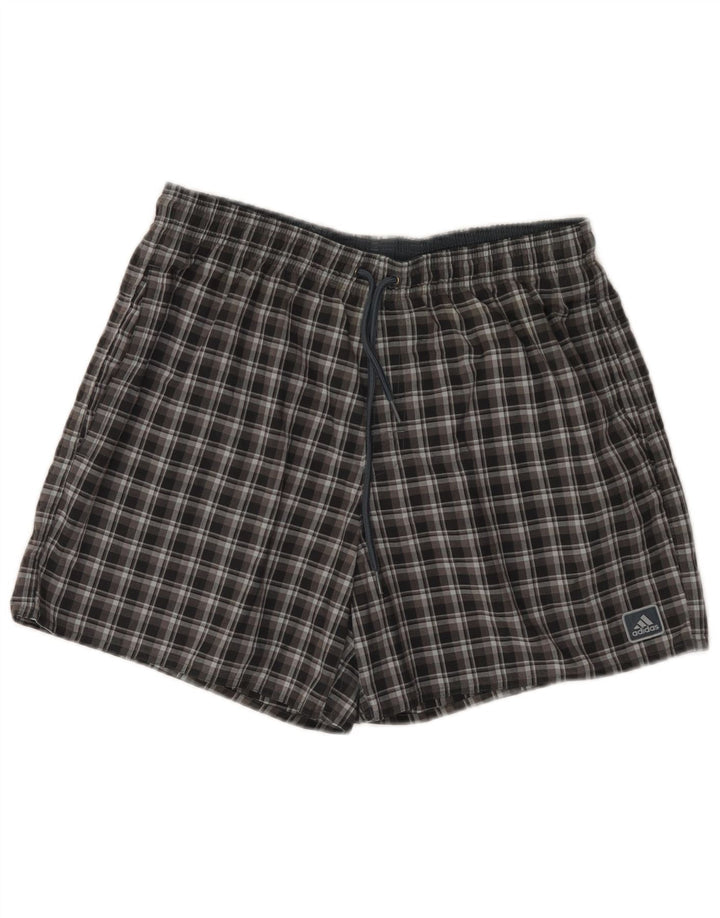 Adidas Herren Sportshorts Medium Schwarz Kariert Polyester