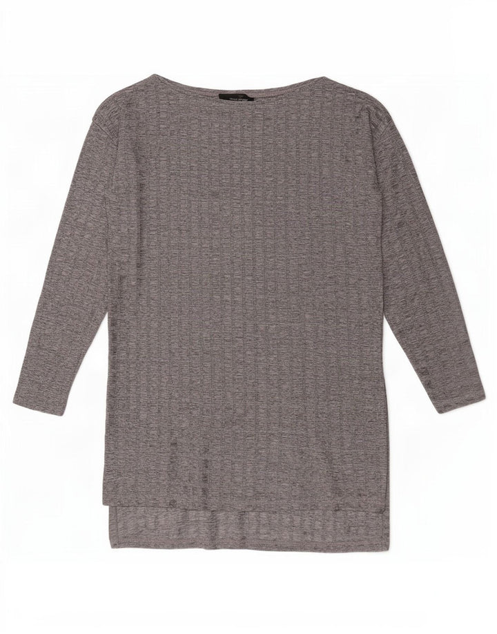 Zara Damen Langarm-Tunika-Oberteil UK 10 Small Grey Check