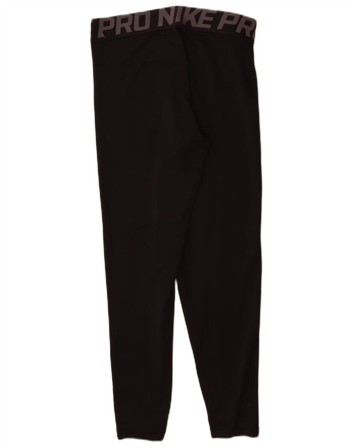 Nike Damen Dri Fit Graphic Leggings UK 14 Mittelschwarzes Polyester