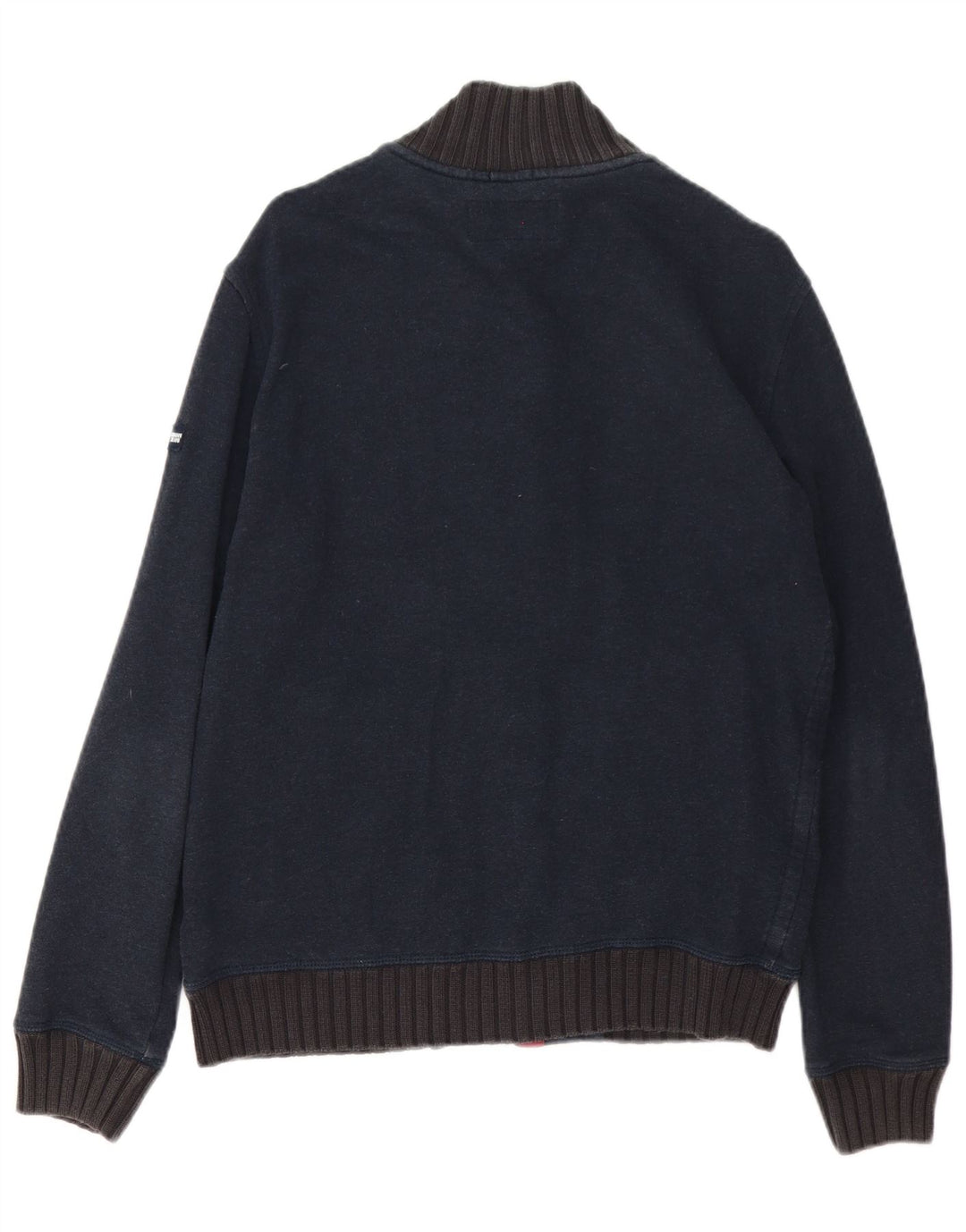 Armani Jeans Herren-Strickjacke, groß, marineblaue Baumwolle