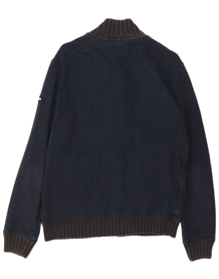 Armani Jeans Herren-Strickjacke, groß, marineblaue Baumwolle