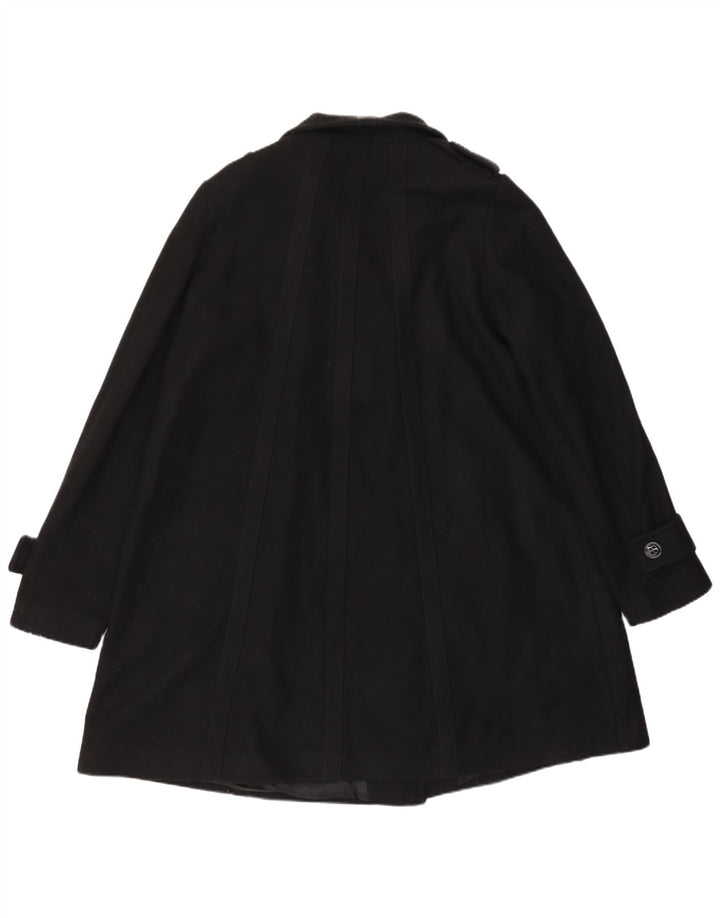 Reiss Damen-Militärmantel UK 12 aus mittelschwarzer Wolle