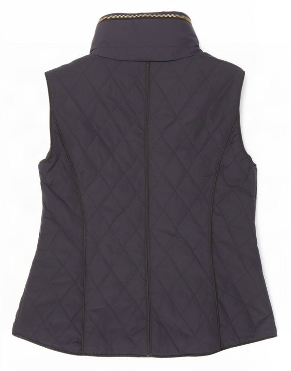 Zara Damen Steppweste mit Kapuze UK 12 Medium Marineblau