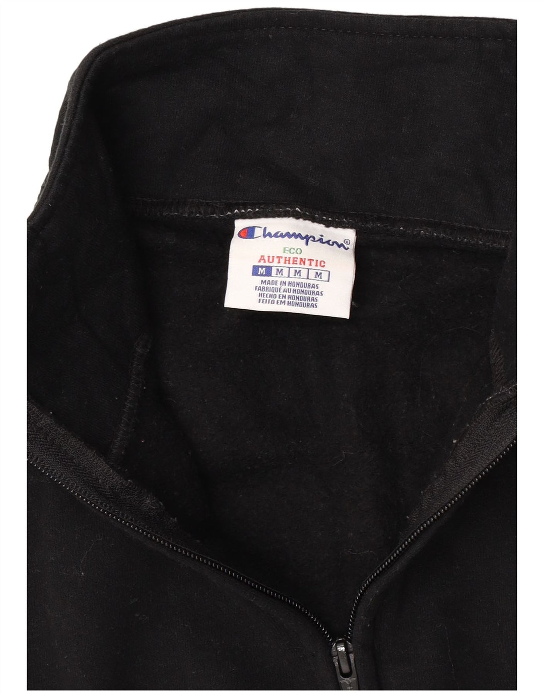 Champion Herren-Sweatshirt mit grafischem Reißverschluss, mittlerer schwarzer Baumwolle