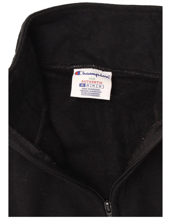 Champion Herren-Sweatshirt mit grafischem Reißverschluss, mittlerer schwarzer Baumwolle