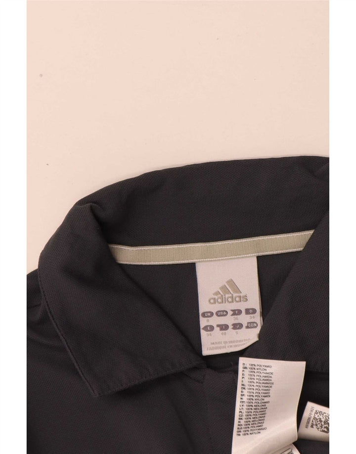 Adidas Damen Climalite Poloshirt UK 8 Small Grau Polyamid