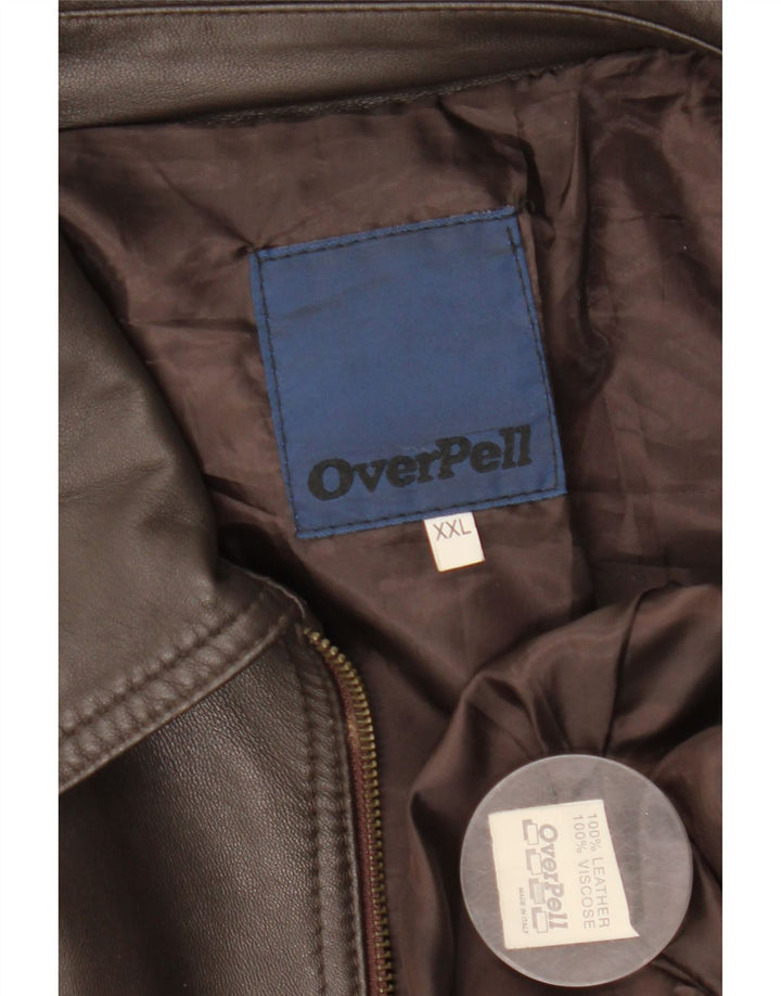 Vintage Damen Lederjacke UK 44 2XL Braunes Leder